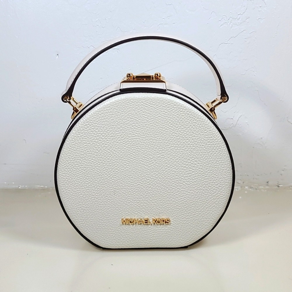 MICHAEL KORS Serena Pebbled Leather Crossbody Bag In Optic White